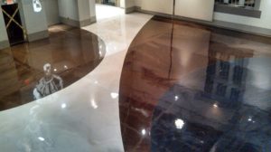 Decorative epoxy floor with custom design