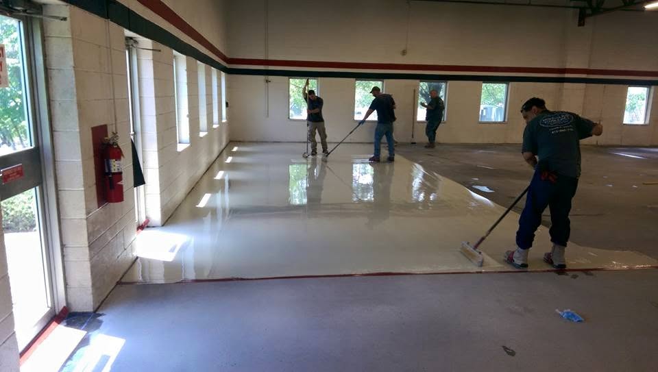 Rostra Eco-Crete commercial flooring installation in Massachusetts