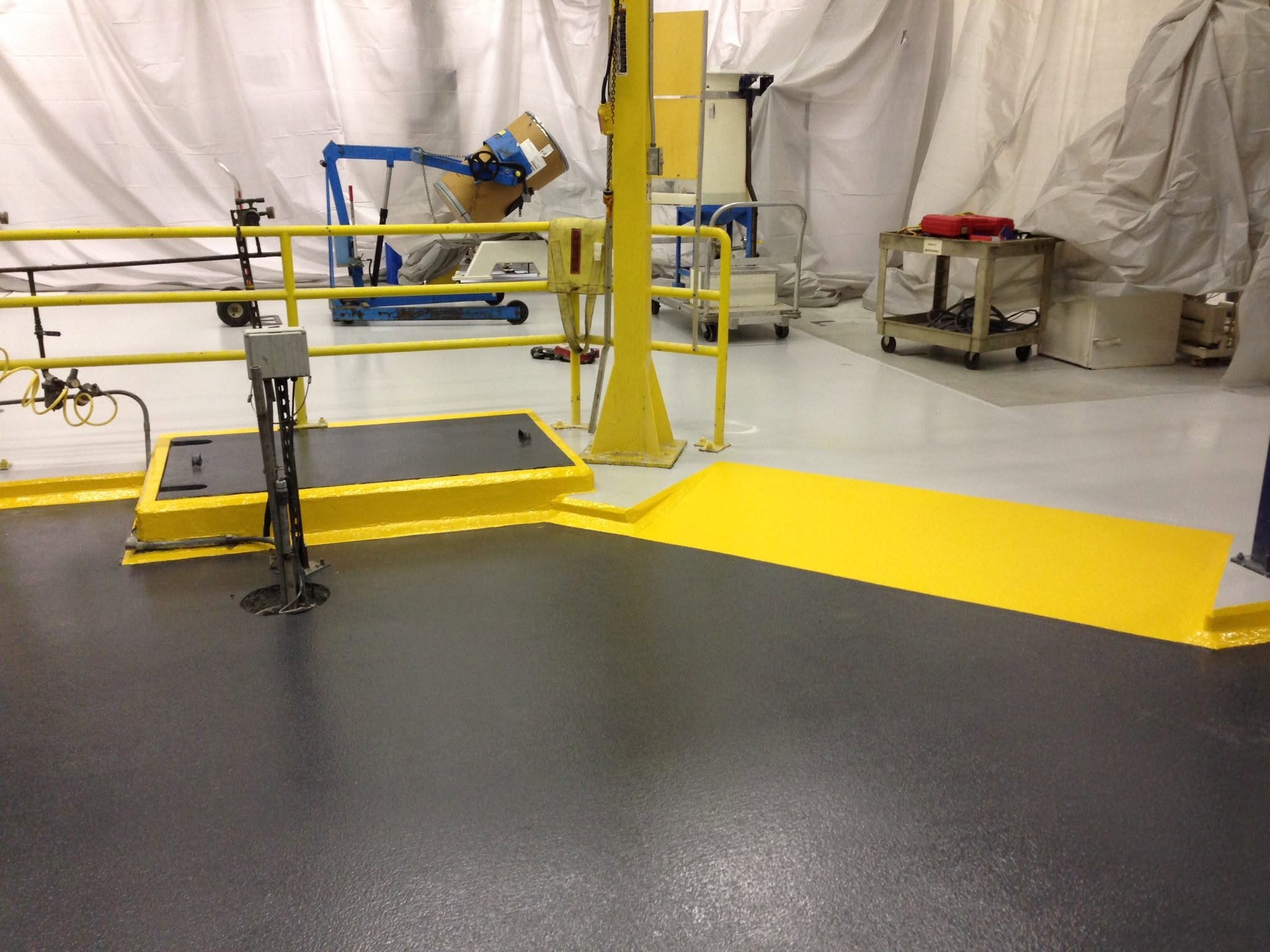 Commercial floor finish illustrating color and surface texture